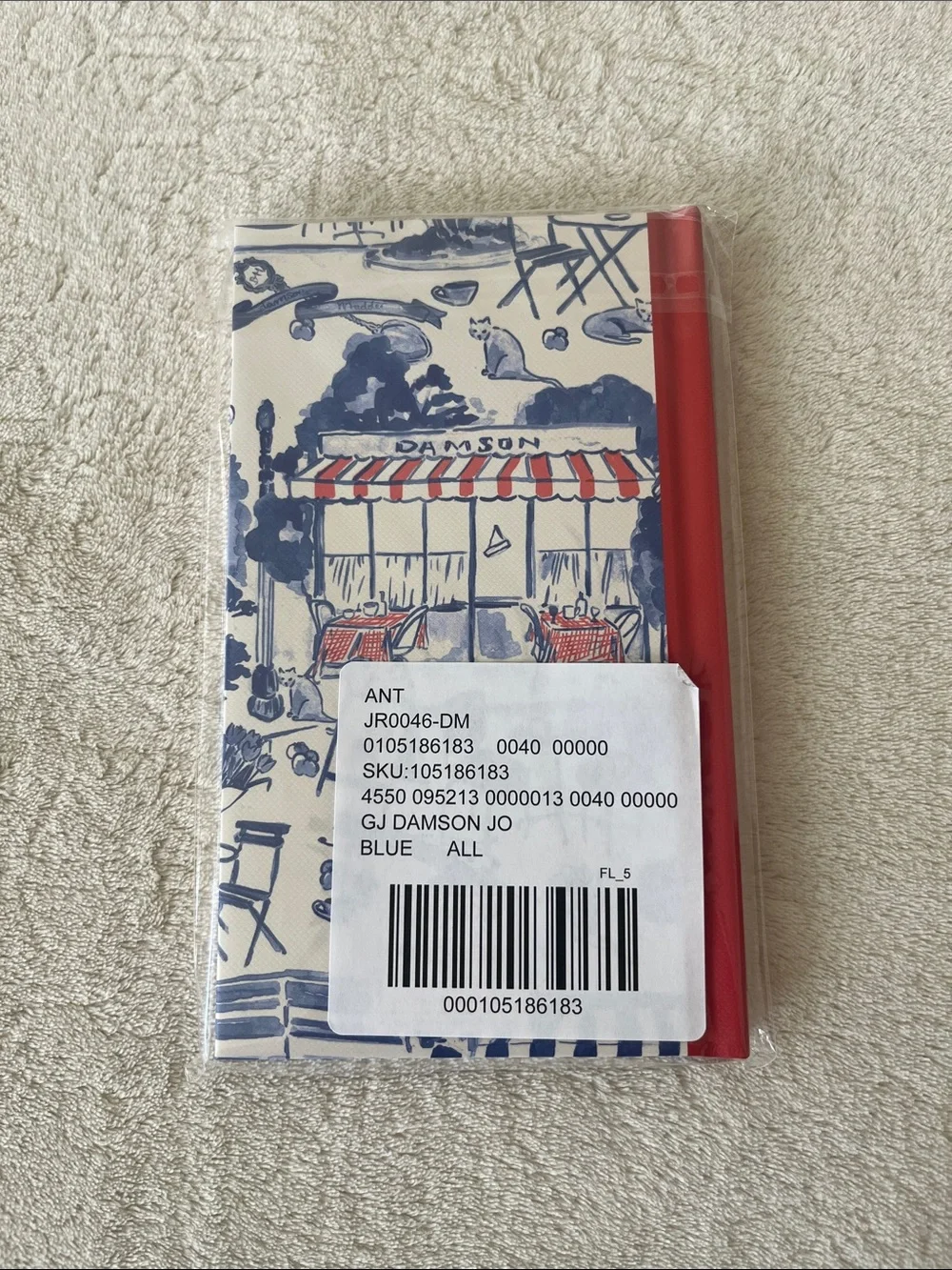 Damson Madder Small Pocket  Notebook in Diner Print Red White Blue Going Analog